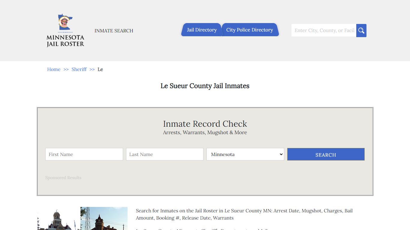 Le Sueur County Jail Inmates | Jail Roster Search - MinnesotaJailRoster.com